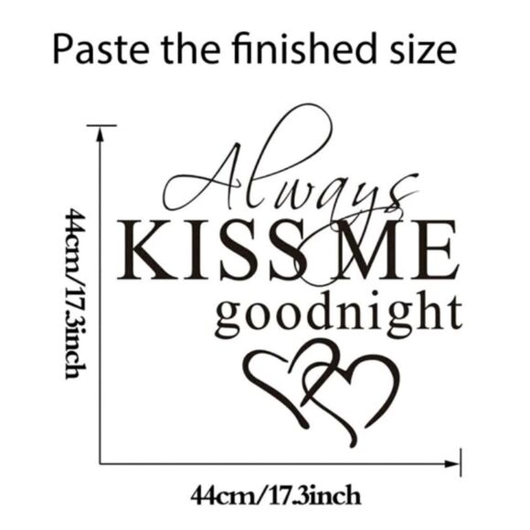 Always Kiss Me Goodnight Wall Sticker - Picture 3 of 5